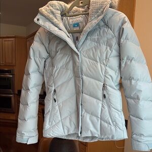 Columbia Gray Quilted Puffer Jacket with Hood